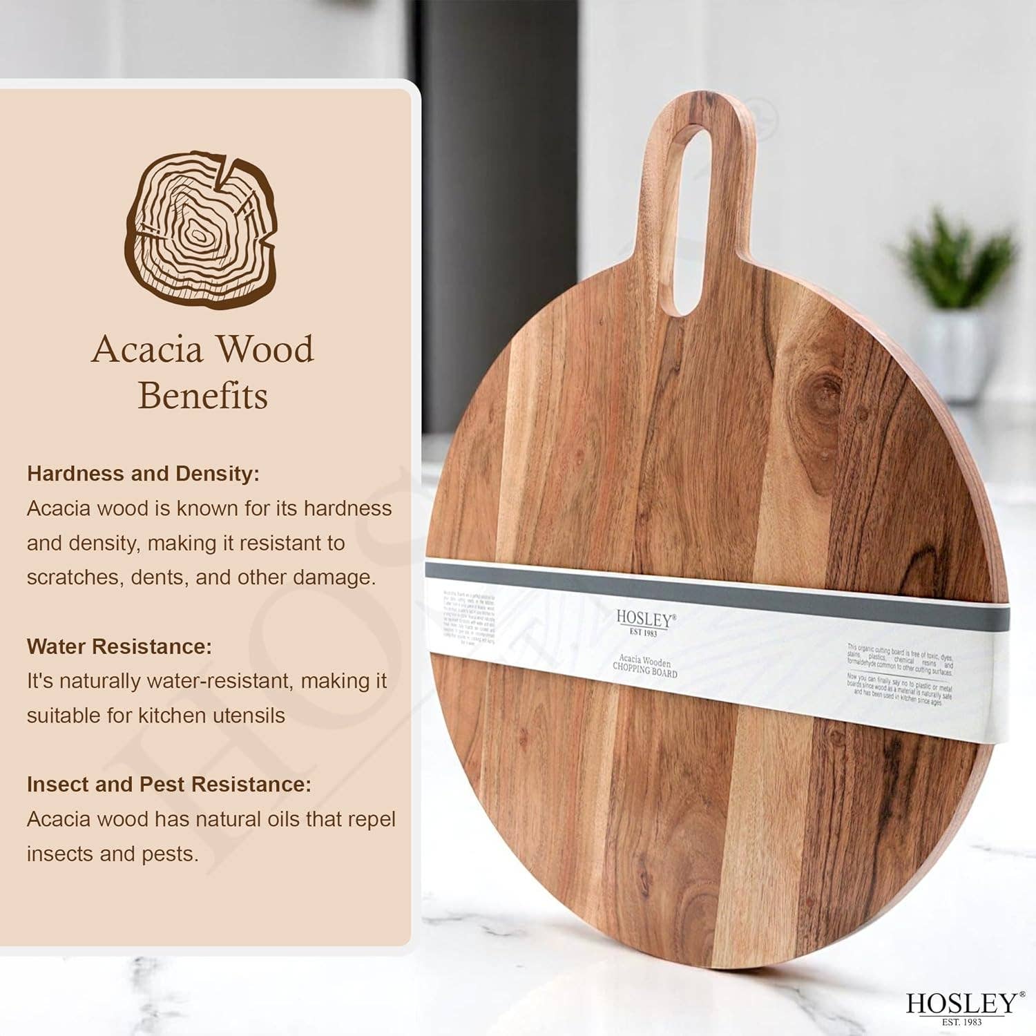 Hosley - Vente Planche à découper - Hosley® Planche à Découper en Bois d'Acacia Extra Large de 48,9 cm5