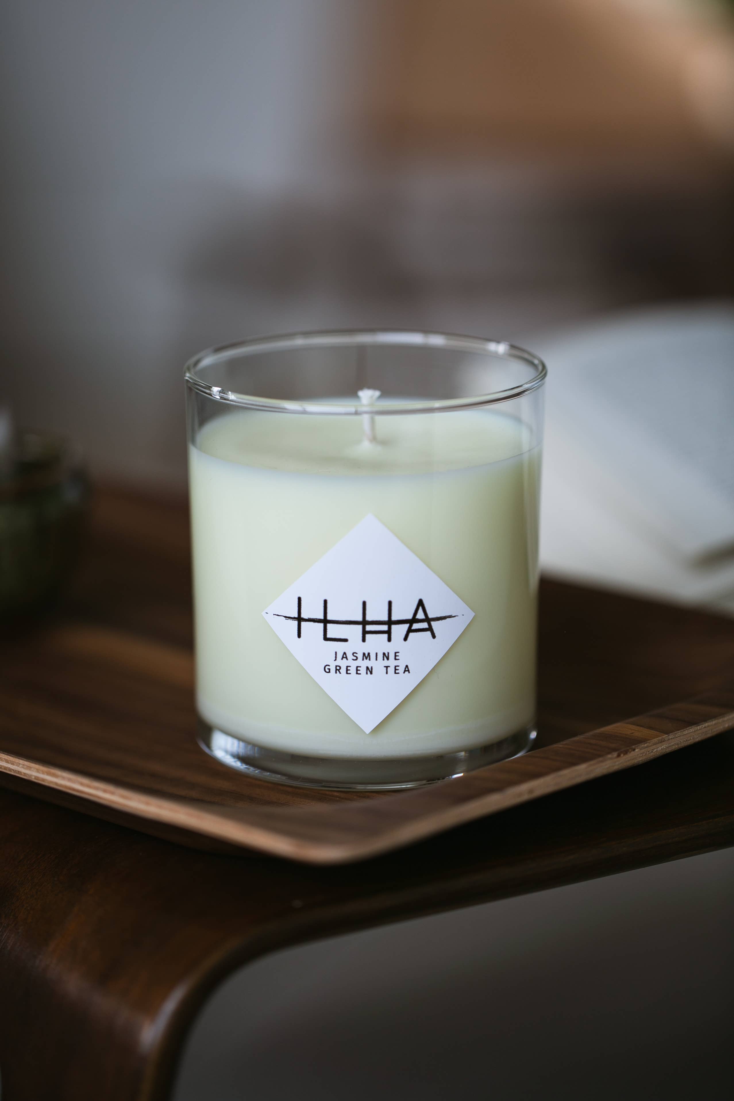 ILHA Candles - Wholesale Jar/Filled Candle - Jasmine Green Tea - 9oz Clear Glass Soy Candle1