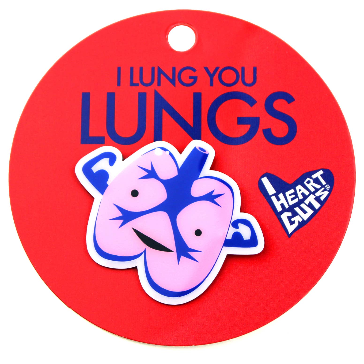 I Heart Guts | Organ Plushies Wholesale - Wholesale Lapel Pin/Button - Lungs Lapel Pin - I Lung You0