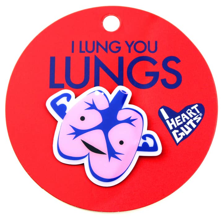 I Heart Guts | Organ Plushies Wholesale - Wholesale Lapel Pin/Button - Lungs Lapel Pin - I Lung You