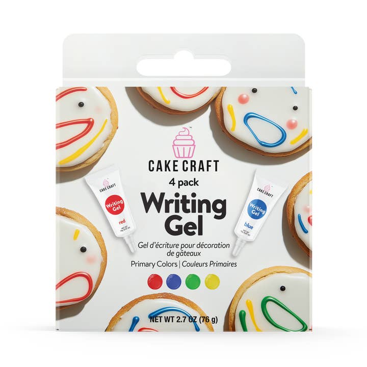 Colored Writing Gel – 4 Pack with Red, Yellow, Green & Blue for wholesale by Cake Craft