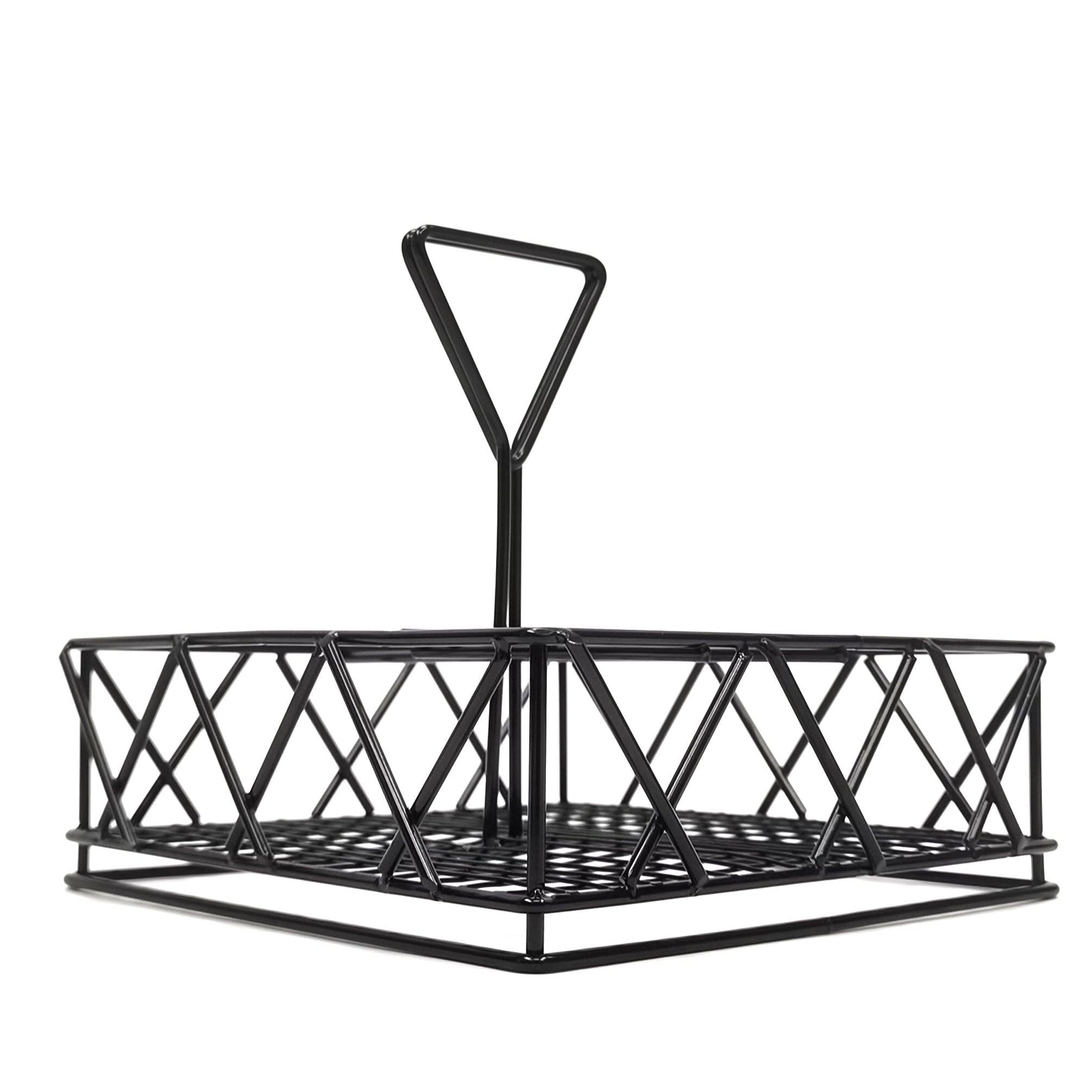 FIXTUREDISPLAYS - Wholesale Sausjes/dipschaal - 8X8X7" Draad Condiment Caddy Tafelblad Zout Peper Ketchup Fles Organizer 196947