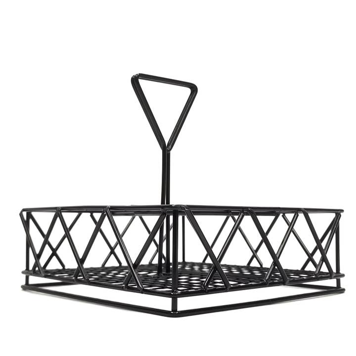 FIXTUREDISPLAYS – Großhandel Gewürz-/Dipschale – 8X8X7" Draht-Gewürzhalter Tisch-Salz-Pfeffer-Ketchup-Flaschen-Organizer 196947