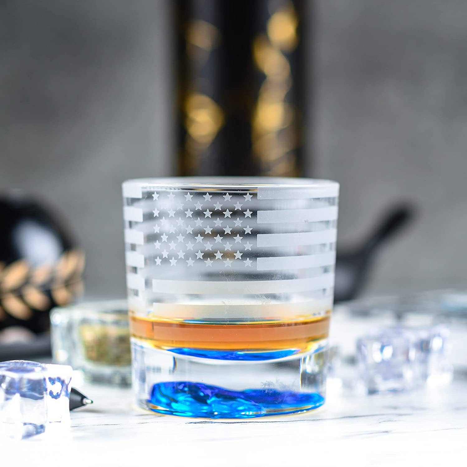 Greenline Goods - Wholesale Growler - Eagle Whiskey Glasses With Etched Flag12