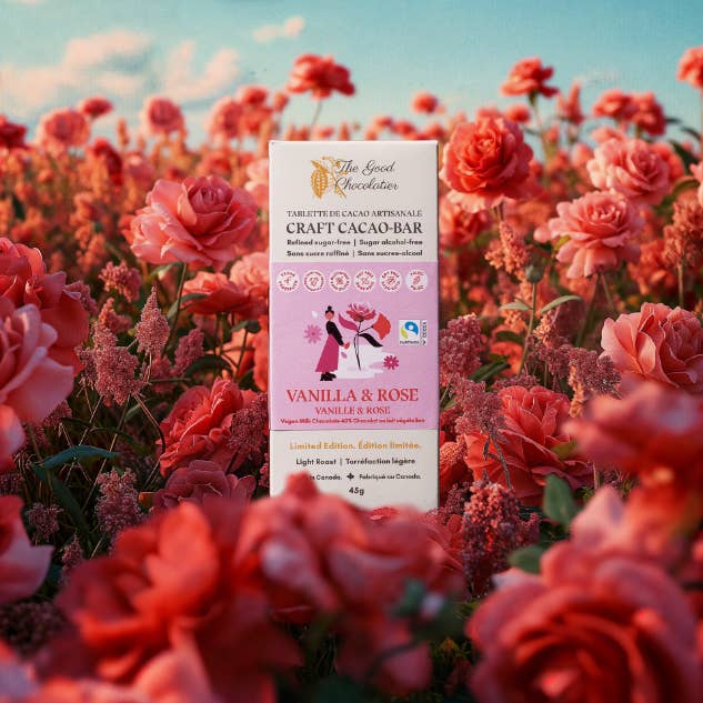 The GOOD Chocolatier – wholesale Chocolate bar – CASE Vanilla Rose 40%1