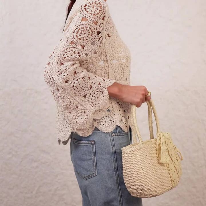 ACCITY - Wholesale Beach Bag - SOLID COLOR CASUAL PAPER ROPE HAND-WOVEN BAG_CWAB4704