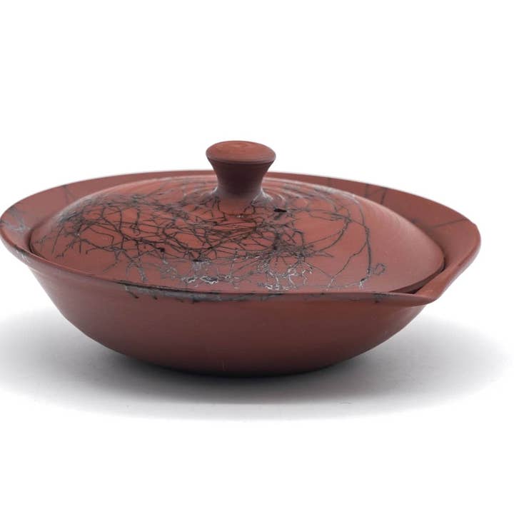 Japanese Shiboridashi - 白山 Hakusan - Mogake Red Shudei Tokoname-yaki Teapot - 50ml for wholesale by Tezumi