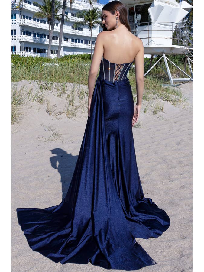 Babyfox Apparel - Wholesale Gown - Women's - Bead Rhinestone Sweetheart Neckline Sheath Dress