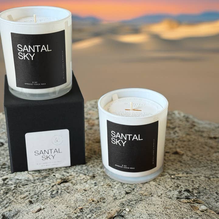 Luxe Candle & Bath Co. – wholesale Jar/filled candle – Santal Sky - 8 oz. Signature Candle