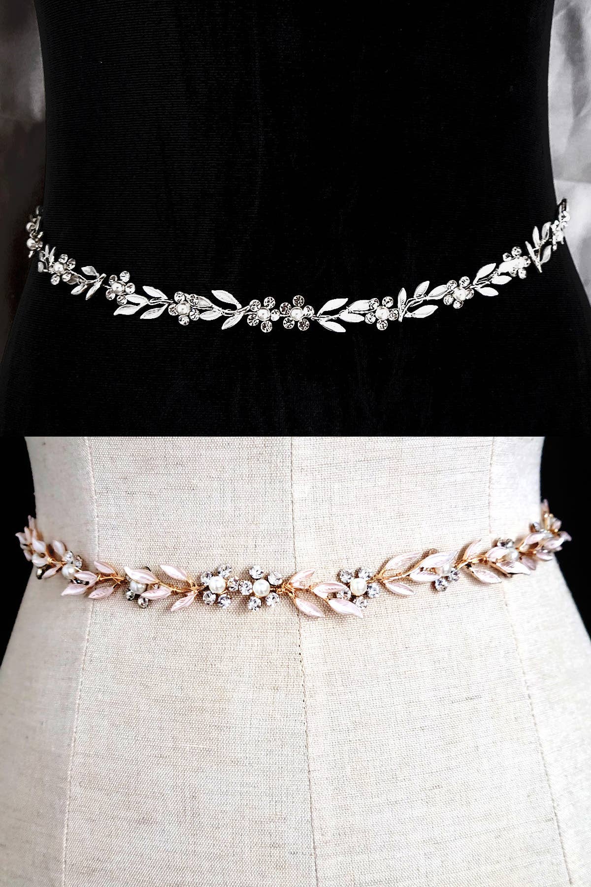 Chicas – wholesale Belt – Women's – Crystal Flower Belt With Ivory Ties 59215-2