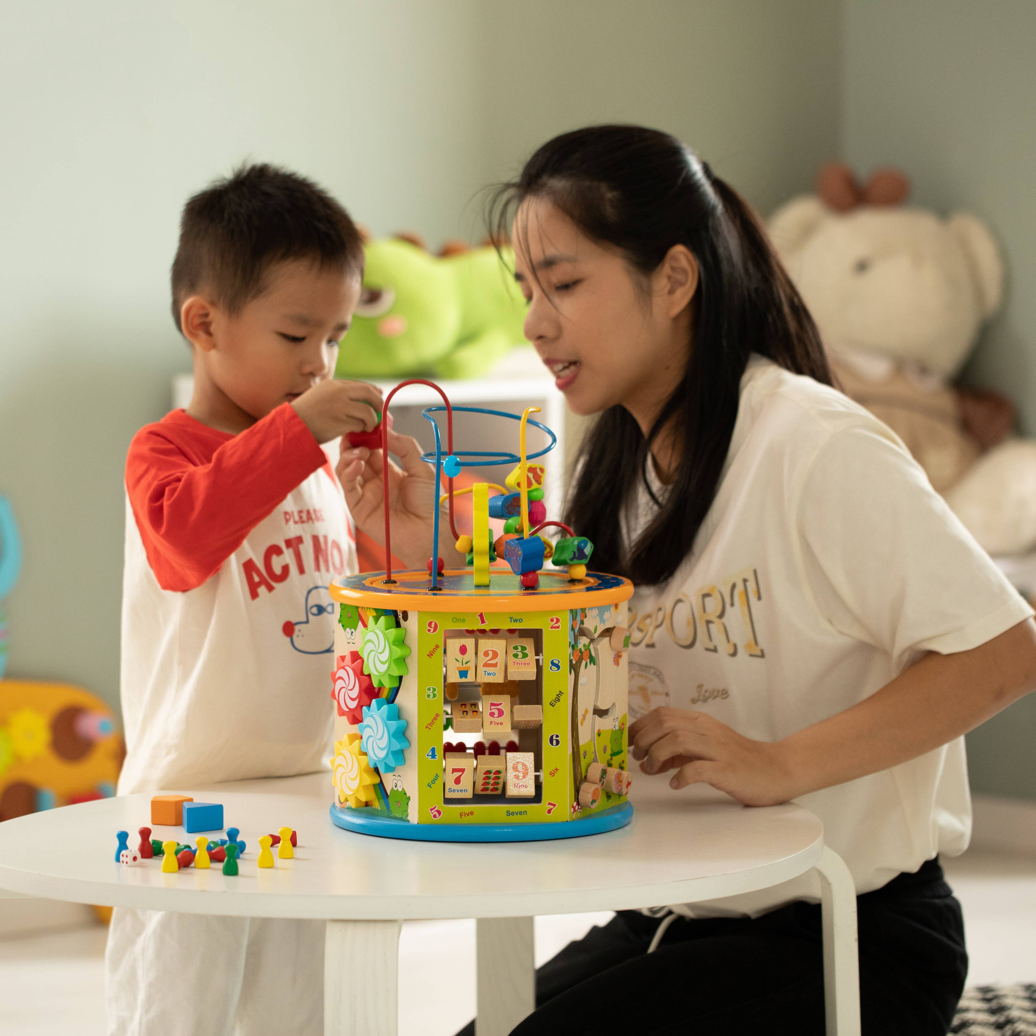 Quickway Imports – Engroshandel Trælegetøj - Børn – 8-i-1 farverig trælegetøjsaktivitet for børn24