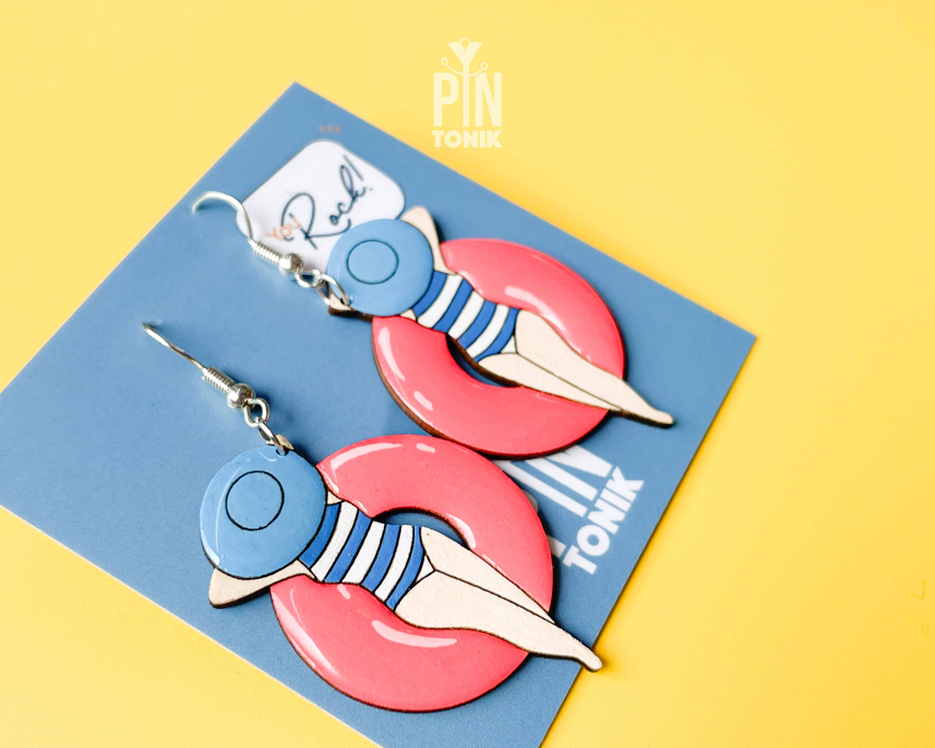 PinTonik – Engroshandel Hængeøreringe og creoløreringe – Sterlingsølv Neon 80'er Badebassin Øreringe4