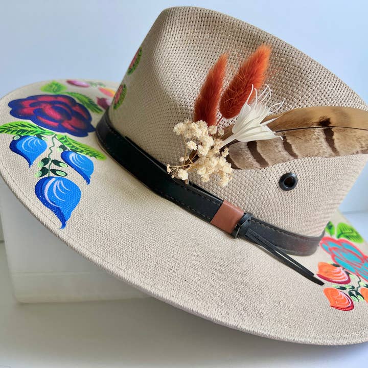 Withered Whimsy - Wholesale Hat Accessory - Women's - Hat feathers - Rust and Neutral "Terracotta"