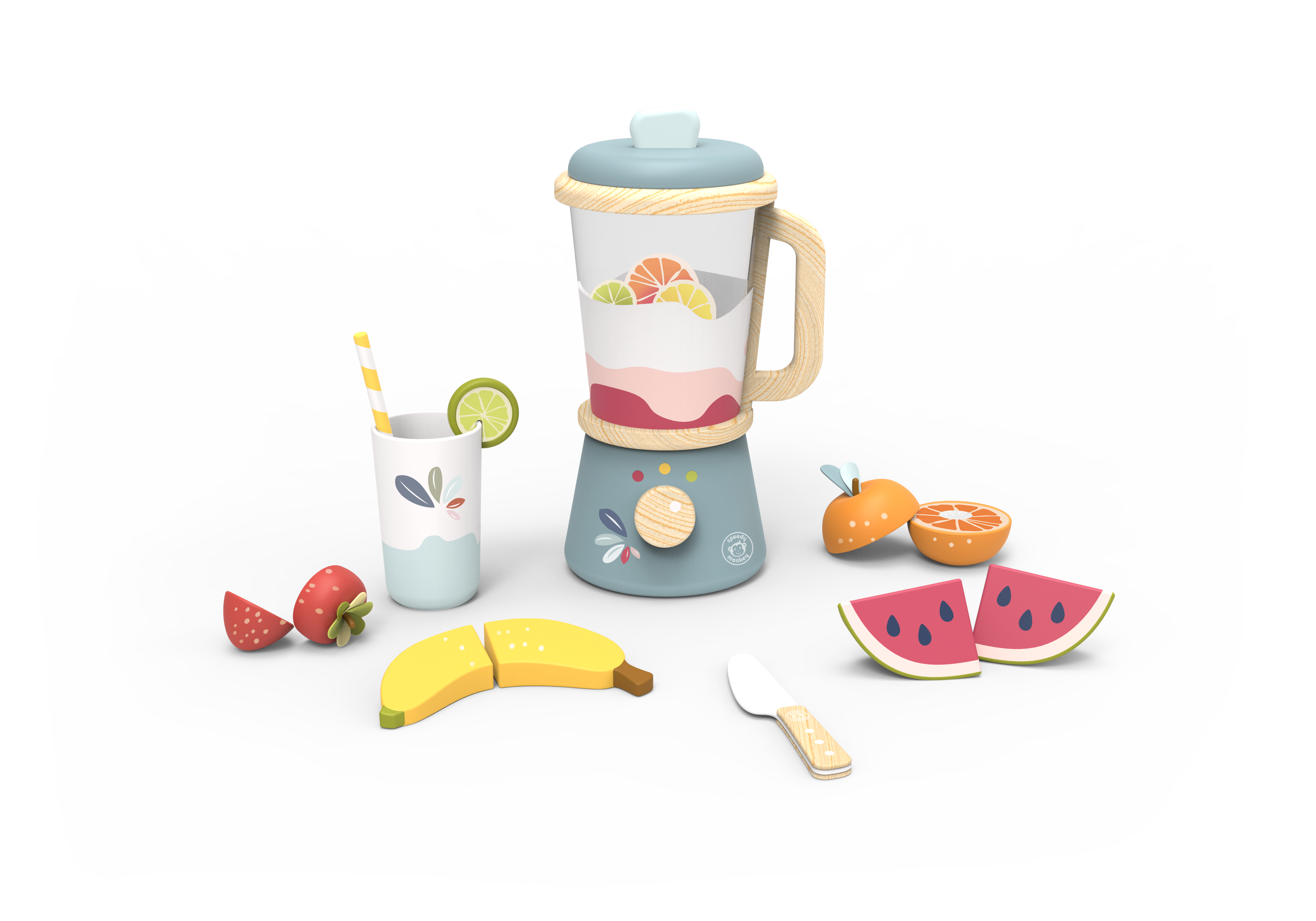 BTL Diffusion UK LTD – wholesale Wood toy – Child – Speedy Monkey Blender (Wooden Toys)1