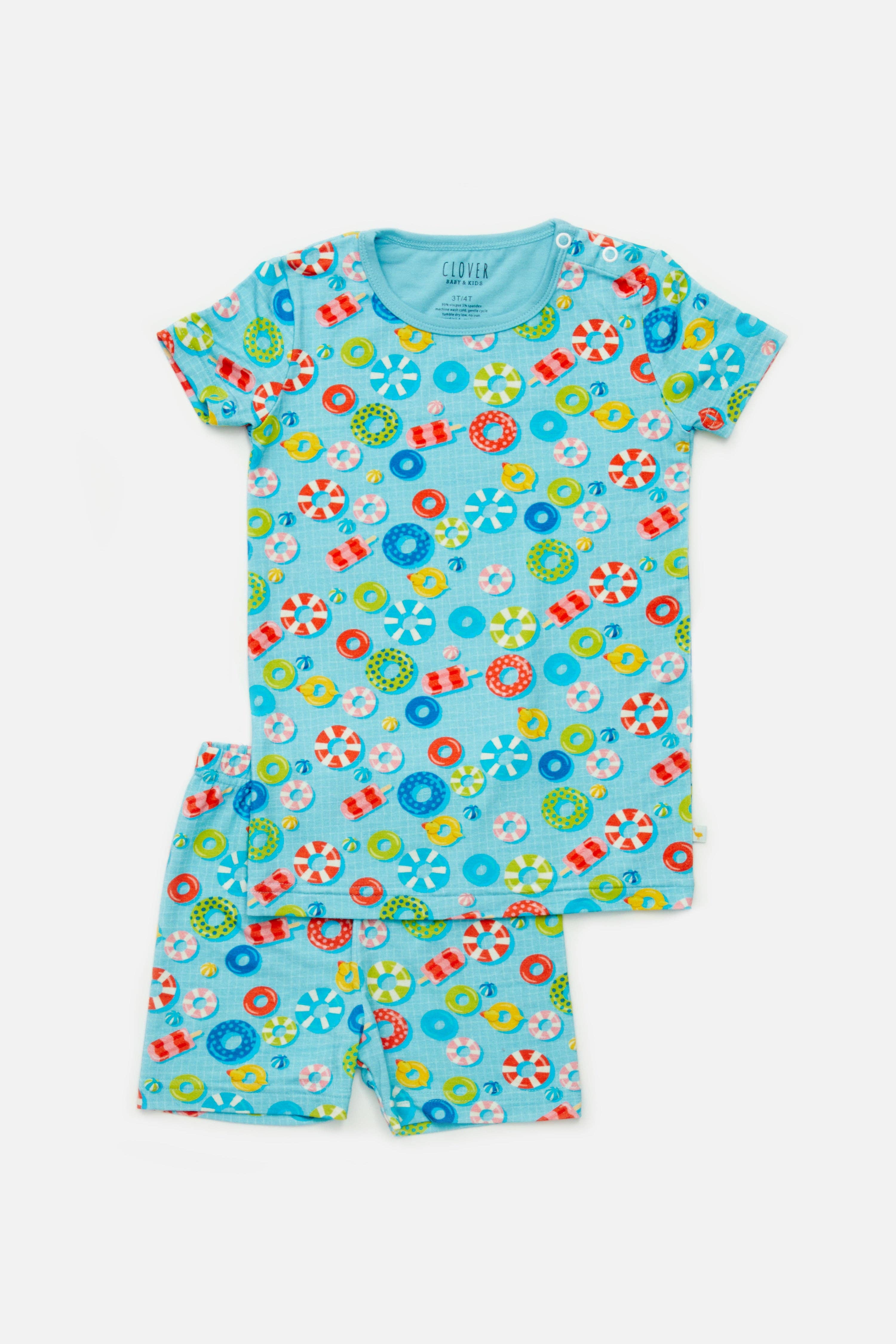Clover Baby & Kids - Wholesale Sleepwear Set - Kids - Shorts Pajama Set - Pool Floats