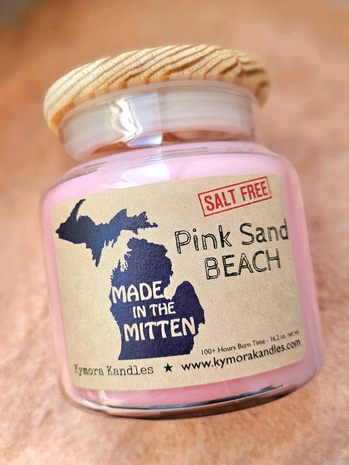 Large Kylie Jar Candle  - Pink Sand Beach for wholesale by Kymora Kandles