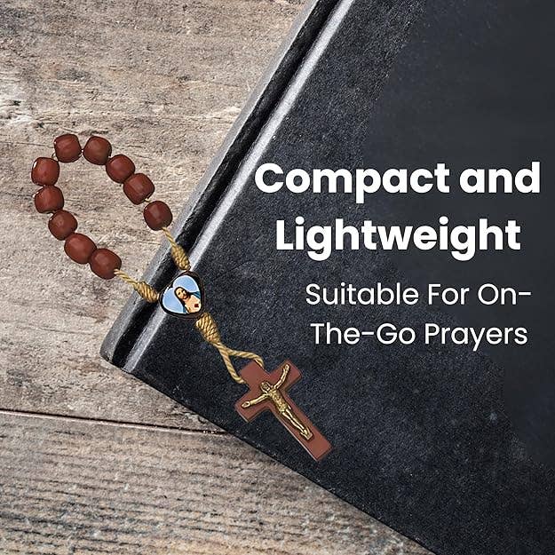 Catholica Shop - Wholesale Prayer Beads Necklace - Wood Finger Rosary - SHJ2