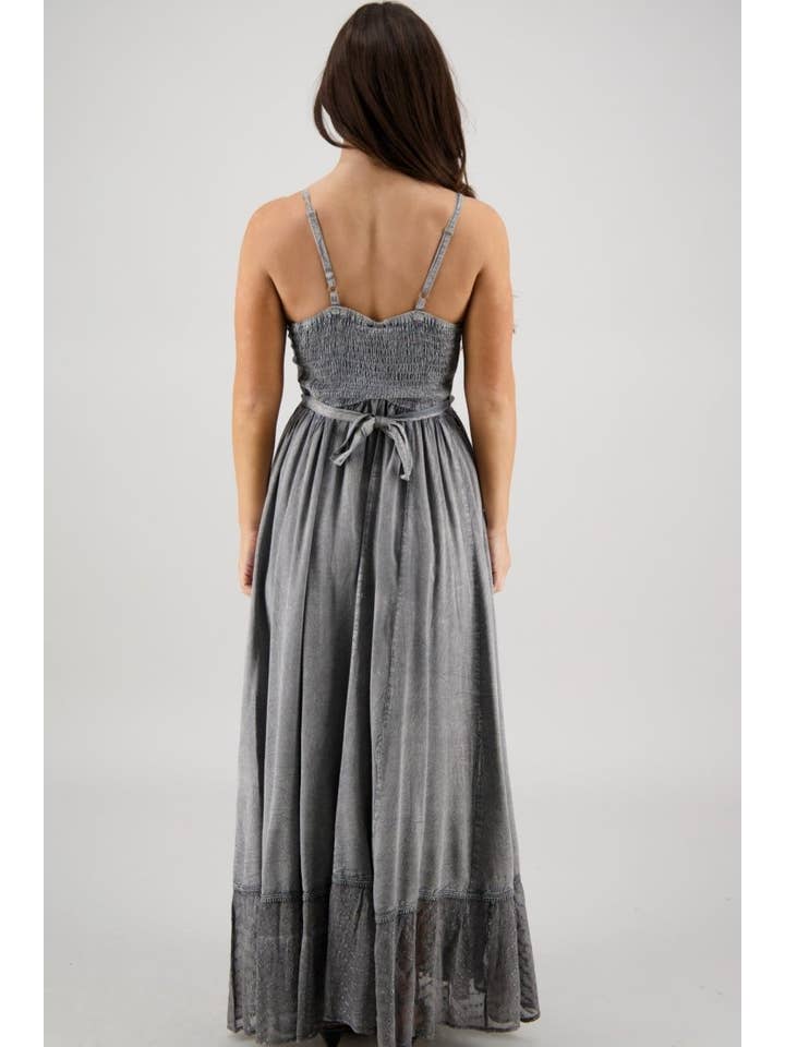 Advance Apparels - Wholesale Dress - Women's - Sheer Hem Smocked Maxi Dress ADL-2532421