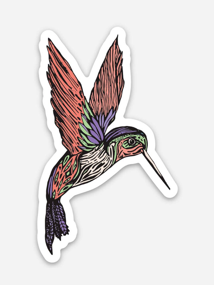 Autocollant artisanal en forme de colibri pour la vente par Artsy Em