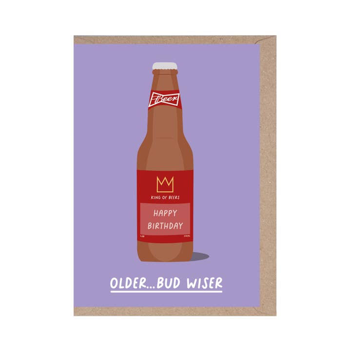 Rumble Cards - Wholesale Birthday Card - Budweiser Card "Older, Bud Wiser" Birthday Card - Beer