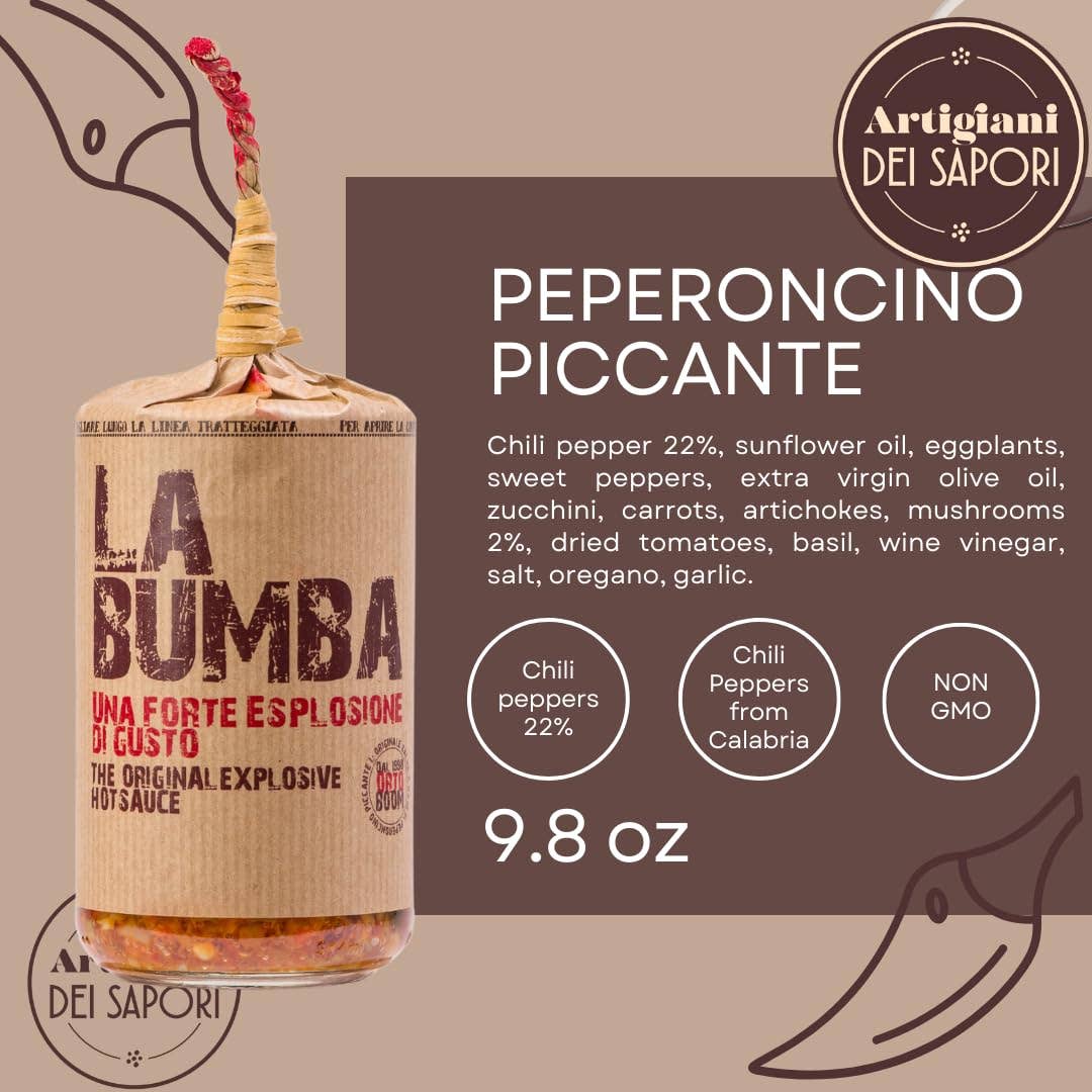 Wholesale Italian Food - Wholesale Hot Sauce - Artigiani dei Sapori, La Bumba Spicy Calabrian Chili Pepper Spread, 9.8 oz  (277g)1