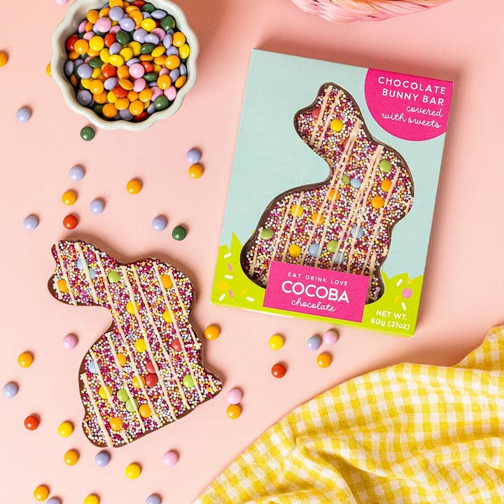 Loaded Chocolate Bunny Bar, 65g for wholesale by Cocoba
