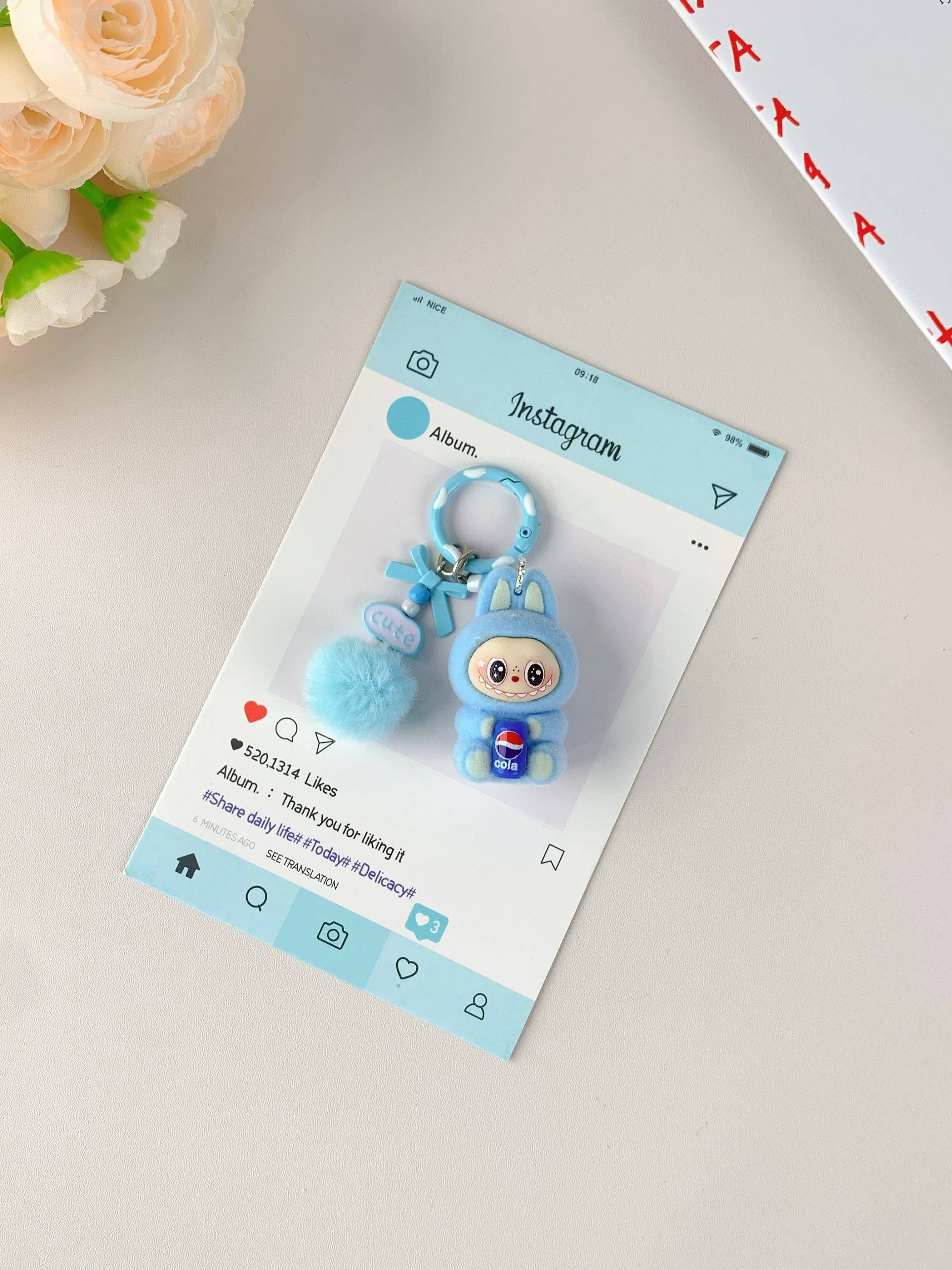 Lilyrosy（Duty free) - Wholesale Keychain – Women's - Labubu style Cute Keychain for Girls,Car Key Accessory5