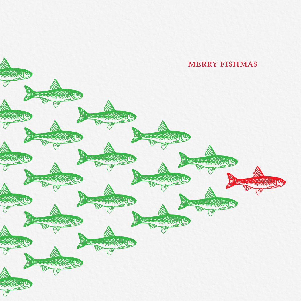 Ampersand M Studio - Wholesale Christmas Card - Merry Fishmas Christmas Holiday Greeting Card1