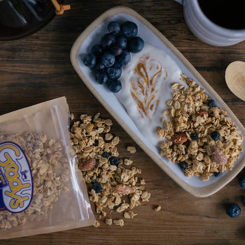 Maple Blueberry Almond Granola for wholesale by Frog Hollow Farmstead