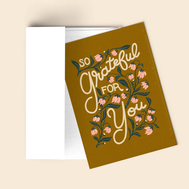 Vintage Botanisk Takkort - Så taknemmelig for dig for engroshandel hos Liz Kohler Brown