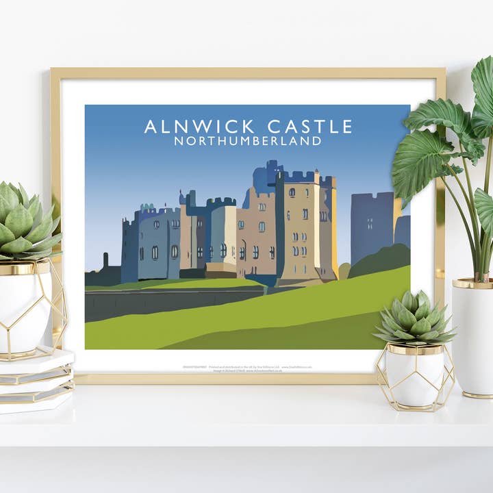 Stampa artistica del castello di Alnwick dell'artista Richard O'Neill - 11 x 14» per la vendita all'ingrosso da parte di Star Editions