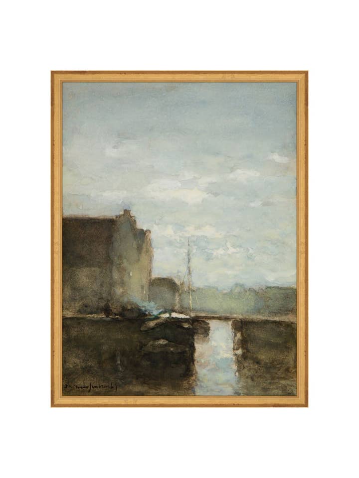 Scène de rivière à l'aquarelle pour la vente par Splendus