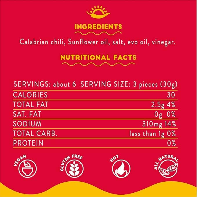 Wholesale Italian Food - Wholesale Pickled Vegetables - TuttoCalabria, Whole Round Cherry Calabrian Peppers in Oil, 10 oz1