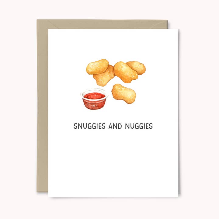 Snuggies and Nuggies Love Card for wholesale by Paper Swan & Co.