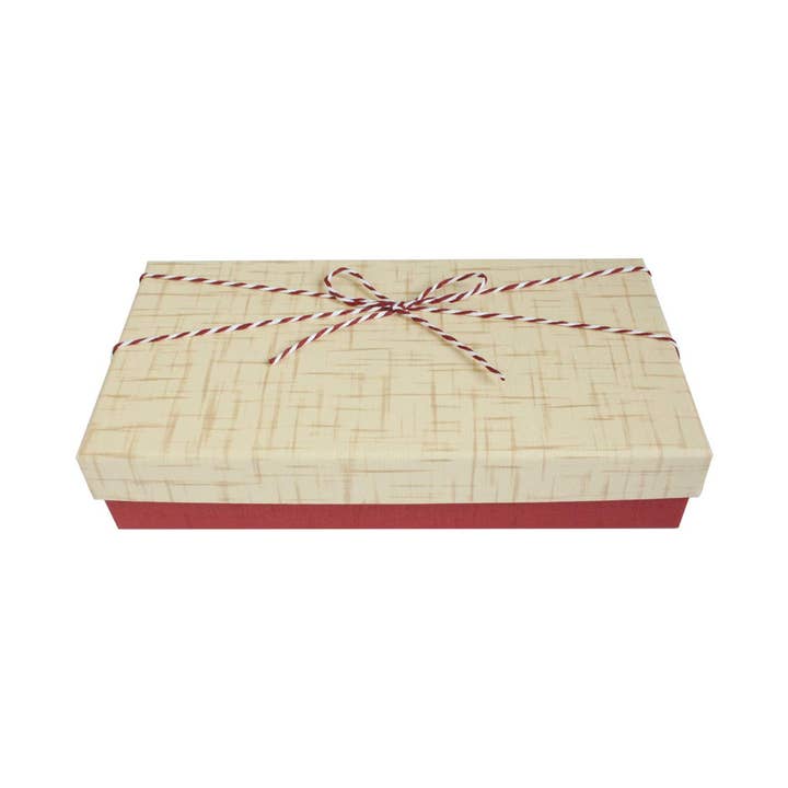 Red Textured Box with Cream Lid - 27.2 x 15.2 x 6.5 cm for wholesale by Emartbuy