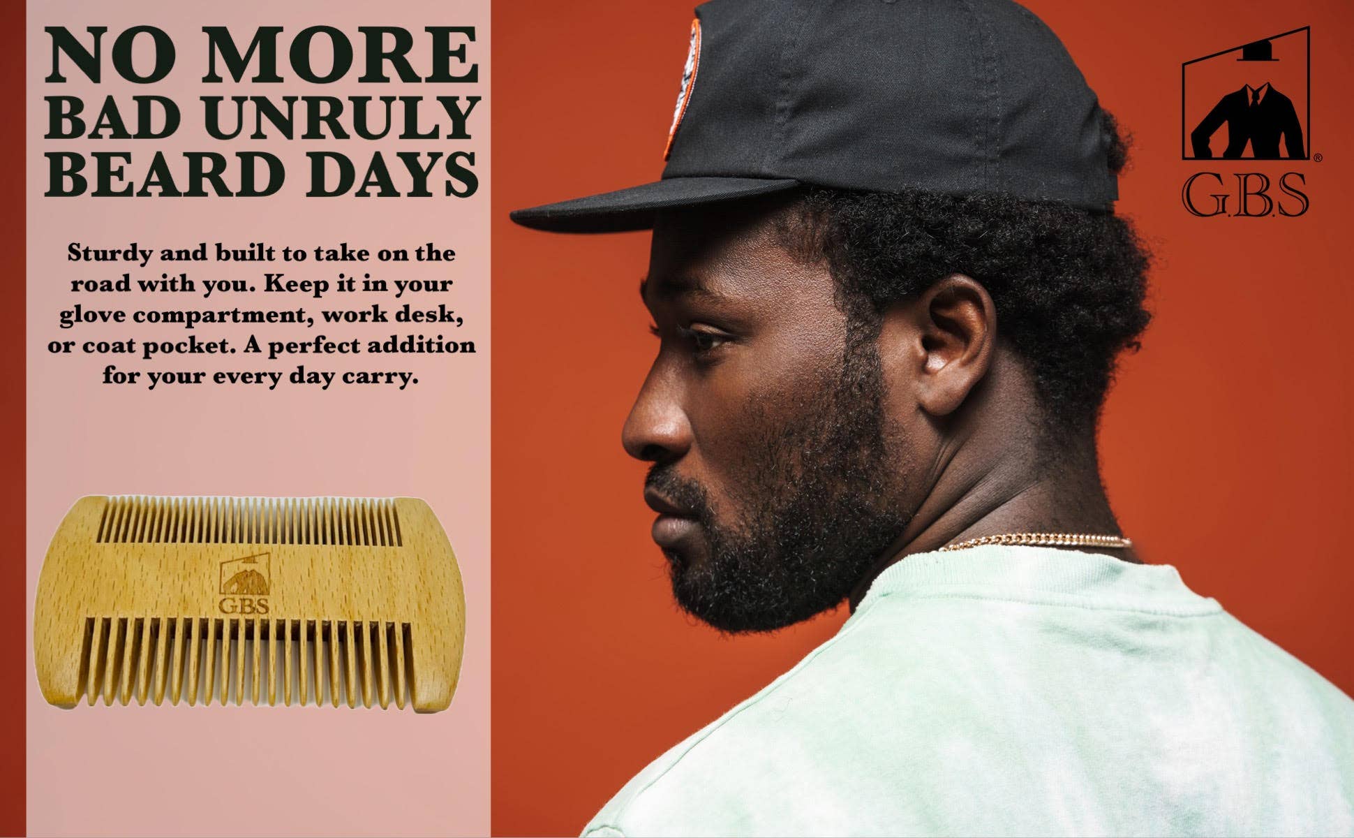 GENTS FINE GROOMING PRODUCTS - Wholesale Beard brush/comb - GENTS Fine Grooming Products 2 Sided Wooden Beard Comb 7