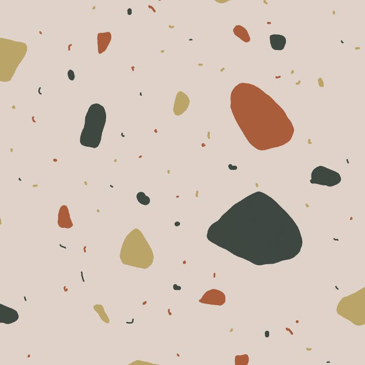 Terrazzo Wrapping Paper Roll Set of Two for wholesale by Fuzzy Whale Paper Co