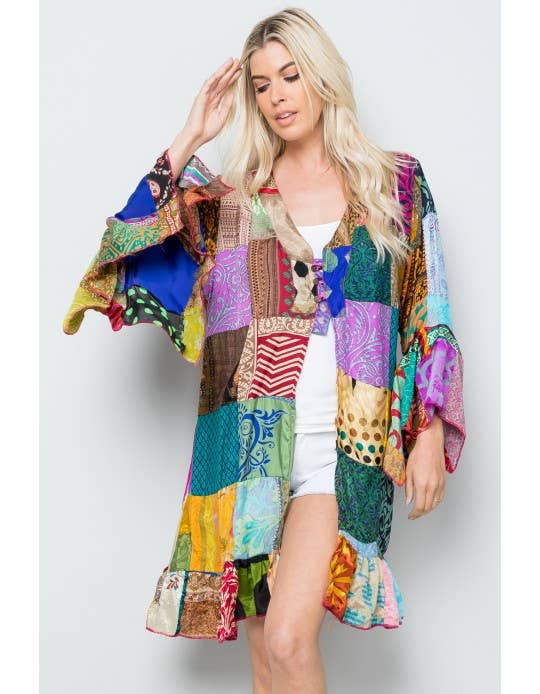 Kathmandu Imports - Wholesale Kimono - Women's - Mixed Patchworks kimono (KT-1274)