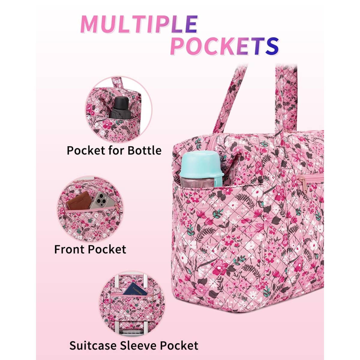 wandf – Großhandel Weekender-Tasche – Unisex – Gesteppte Schultertaschen Flugzeug Reisetasche Unter Sitz Tasche17