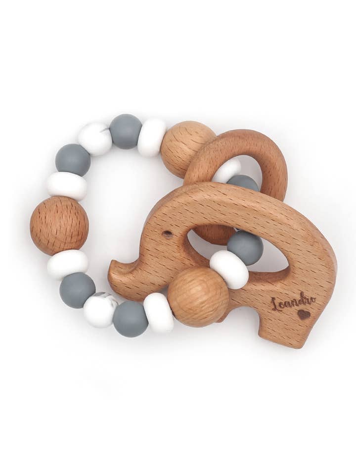 teether grasping toy - elephant Ajok Grey for wholesale by Kristin Weiss Manufaktur