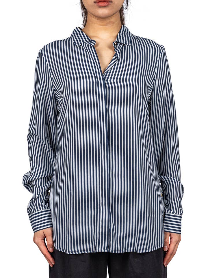 BLUSA L/S A RAYAS PARA MUJER para venta al por mayor de Coupe Collection