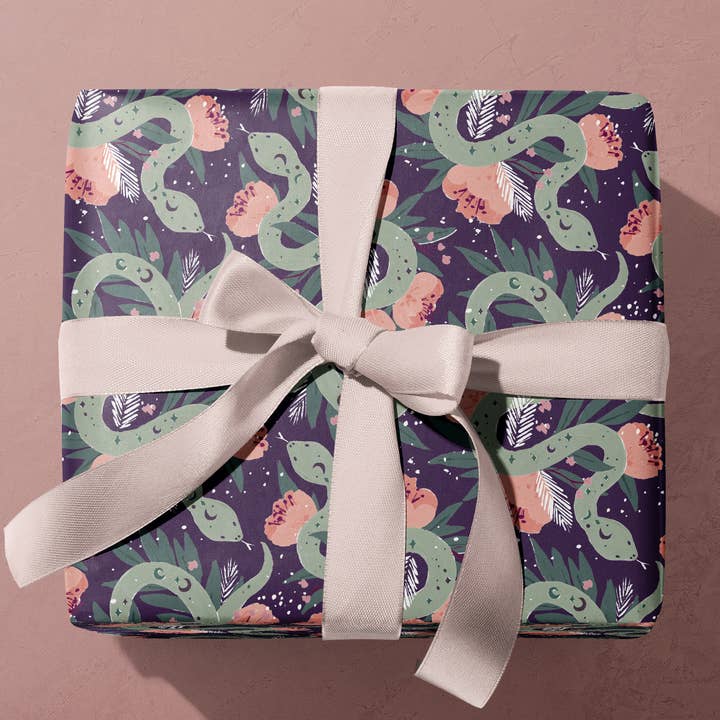 Sister Paper Co. – Großhandel Geschenkpapier in Bögen – Geschenkpapier mit mystischer Schlange | Geschenkpapier | Handwerk0