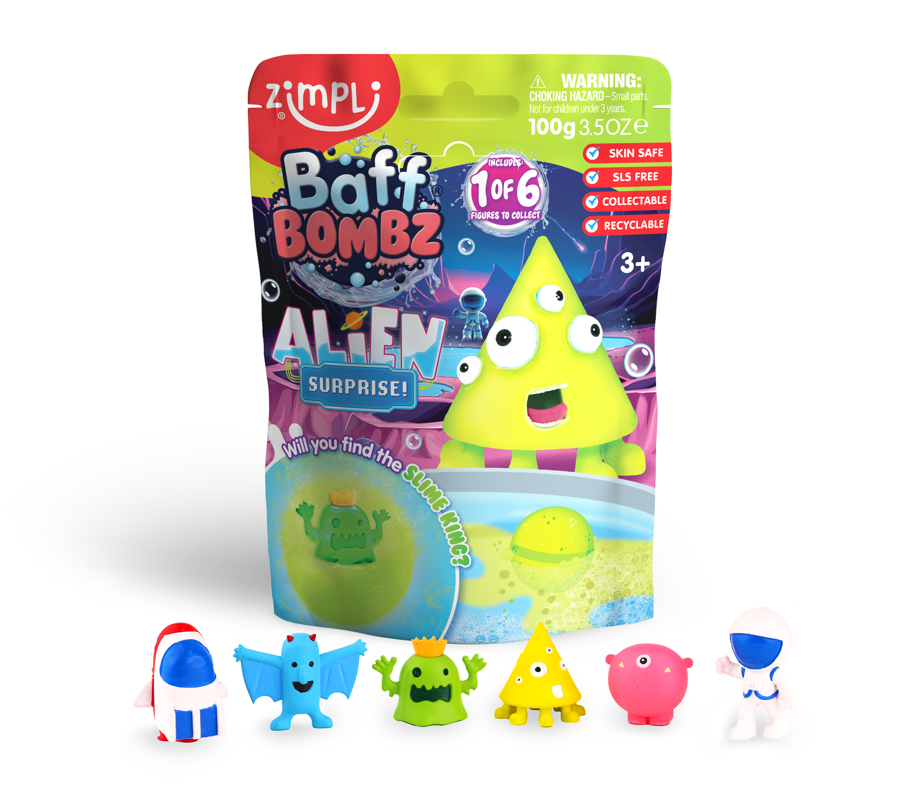 Zimpli Kids - Wholesale Bath Bomb/Fizz - Zimpli Baff Bombz Surprise Alien Figure Large Bath Bomb2