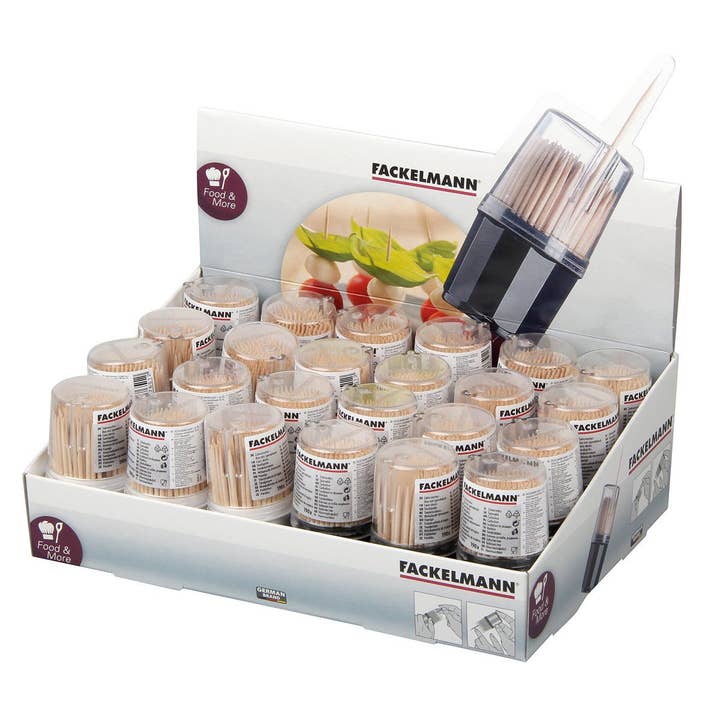 Zenker - Wholesale Toothpick - Set of 190 wooden toothpicks in a round box with lid Fackelmann Wood Edition4