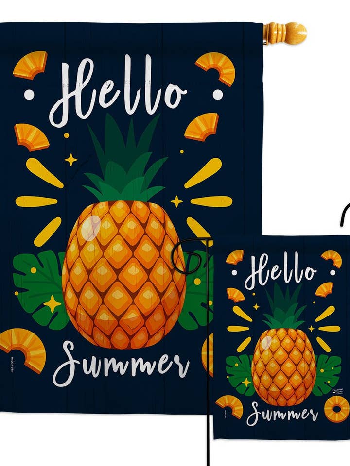 Pineapple Summer Food Fruit Decor Flag for wholesale by Two Group Flag Co