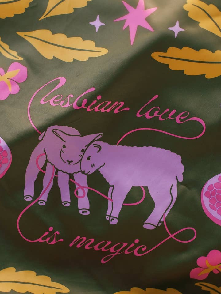 Lesbian Love is Magic Silk Scarf for wholesale by swan meadow