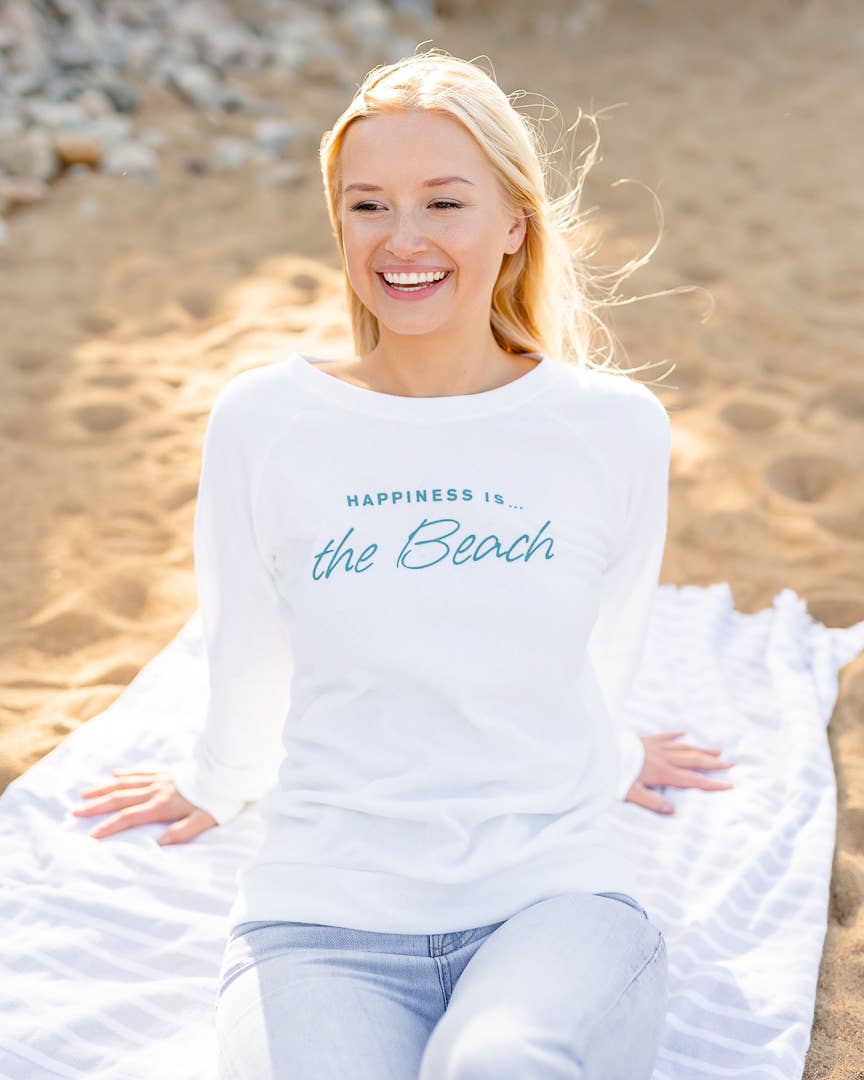 Happiness Is... - Wholesale Graphic Sweatshirt - Women's - Women's Beach Sweatshirts - 3 Colors4