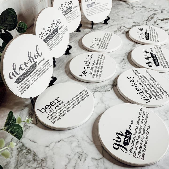 Gia Roma - Wholesale Coasters - Funny Coaster Gift Sets, Humor Drink Dictionary Definitions6