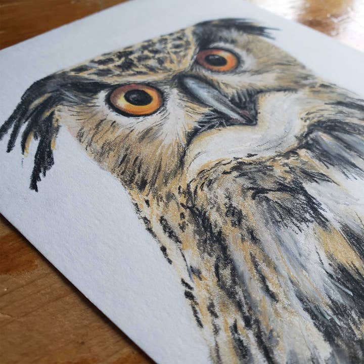 Kristie Lyn Studios - Vente Affiche d'art - Décoration murale de salon avec oiseaux - impression d'art chouette marron3