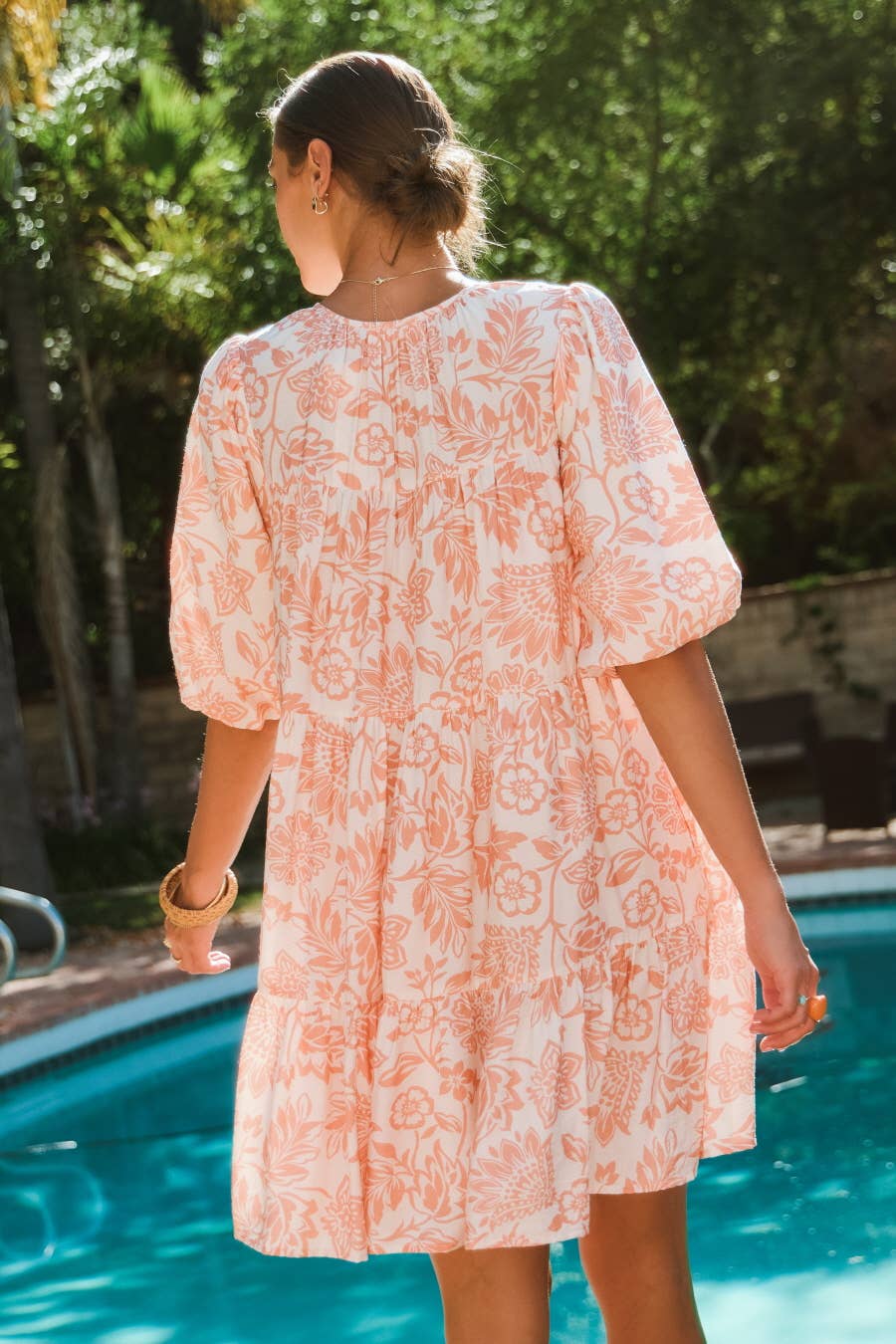 Oddi – Großhandel Kleid – Damen – Boho Bedrucktes Baby-Doll-Minikleid7